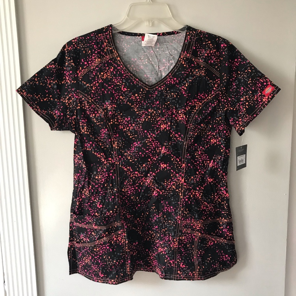 Dickies Patterned Scrub Top NWT